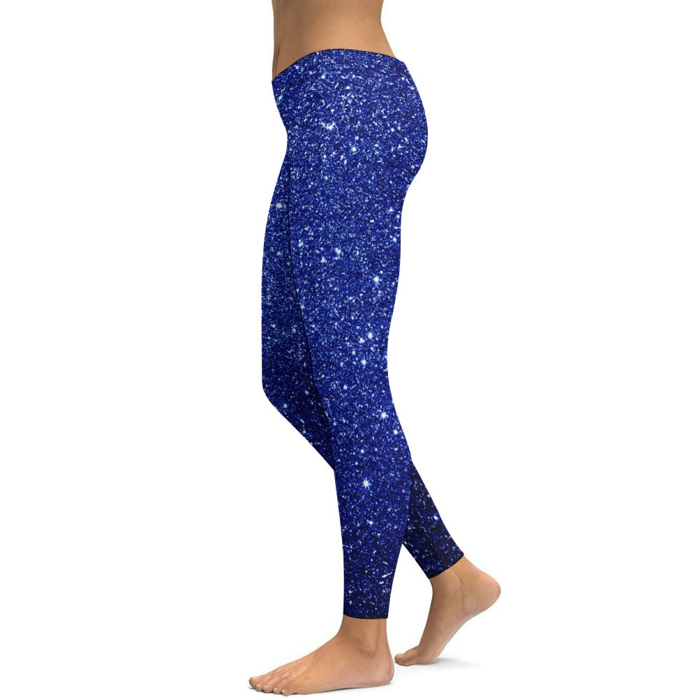 Sparkle Blue Soft Ladies Tight Yoga Pants