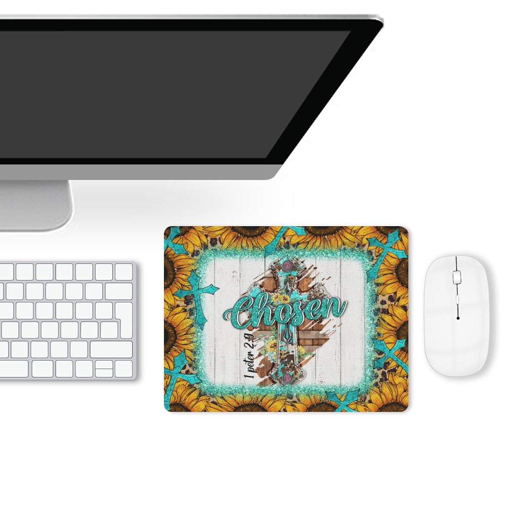 Chosen Cross Leather Mouse Pad