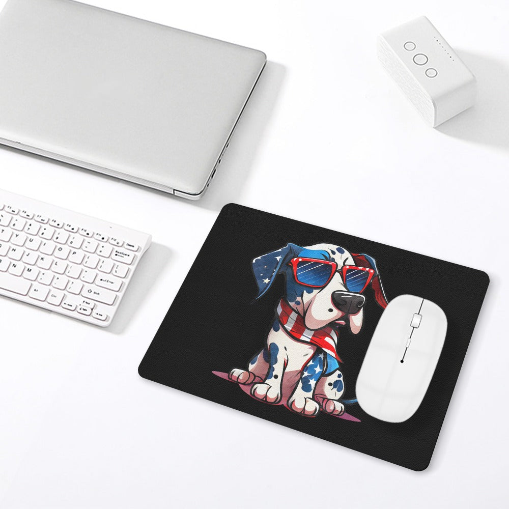 Patriotic Great Dane Leather Mouse Pad