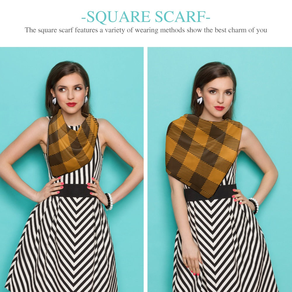 Buffalo Plaid Soft & Shiny Silk Scarves