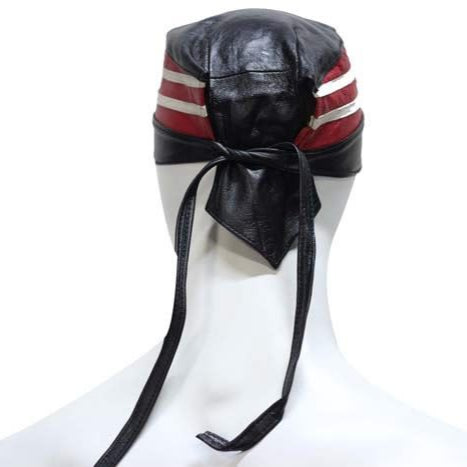 American Flag Leather Skull Cap