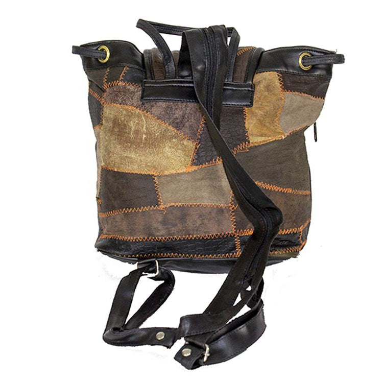 Women's Brown & Beige Patchwork Leather Shoulder Bag