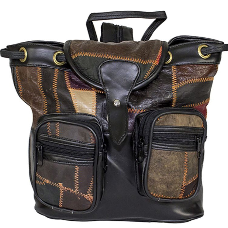 Women's Brown & Beige Patchwork Leather Shoulder Bag
