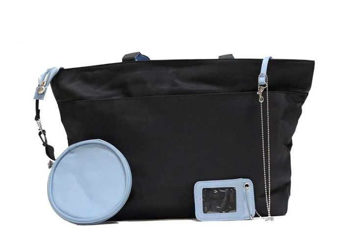 Women Black & Baby Blue Shoulder Purse