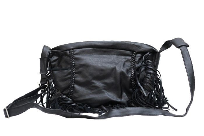 Women's Black Rose Inlay Purse
