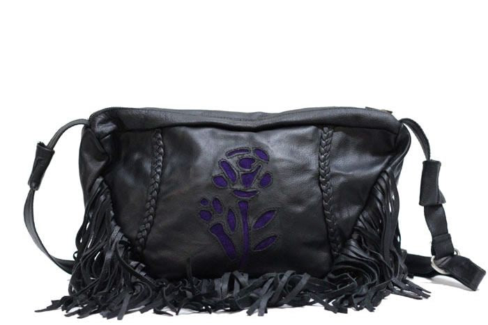 Women's Purple Rose Inlay Purse