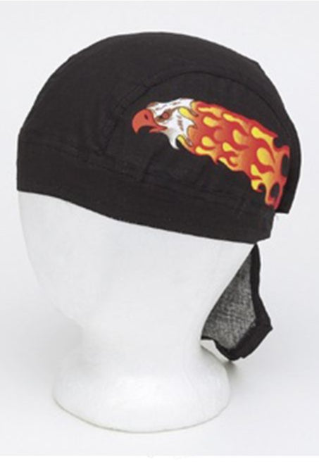 Cotton Skull Cap w/ Eagle in Flames Design 12pcs/pack