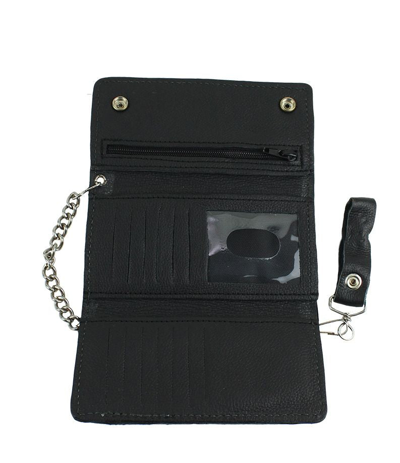 Motorcycle Black Naked Cowhide Wallet