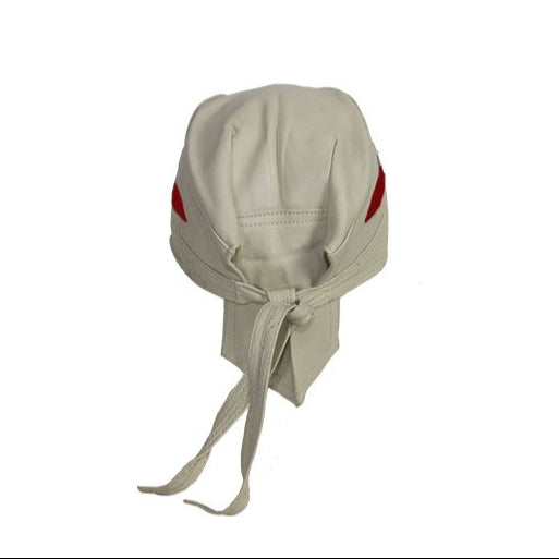 Leather Skull Cap With Brown Flames
