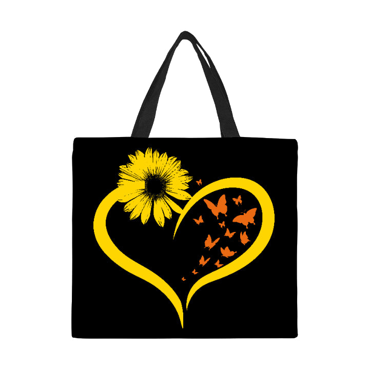 Butterfly Heart Canvas Tote Bag Large