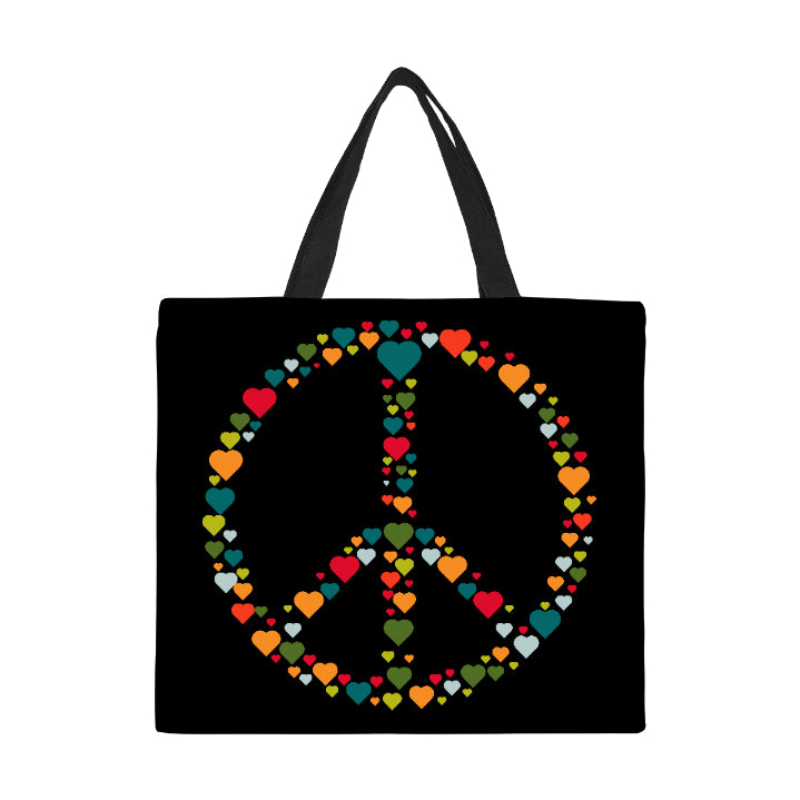 Peace of Hearts Canvas Tote Bag Large