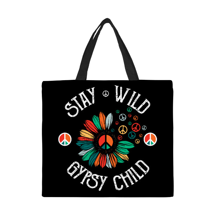 Stay Wild Gypsy Child Canvas Tote Bag Large