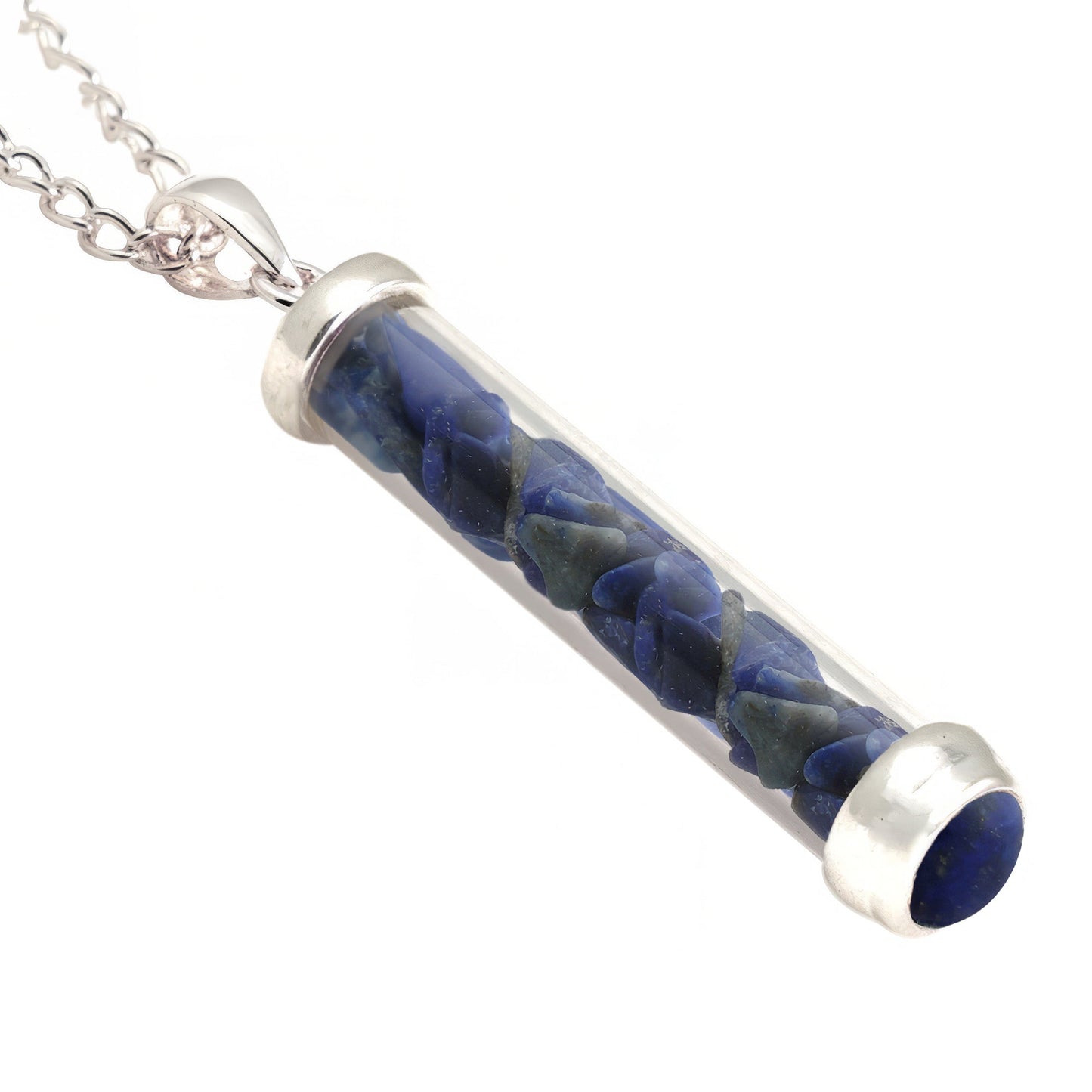 LAPIS LAZULI GEM POWER VIAL PENDANT FOR SELF AWARENESS