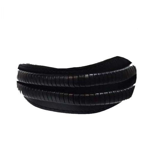 Black Leather Choker with Black Braids
