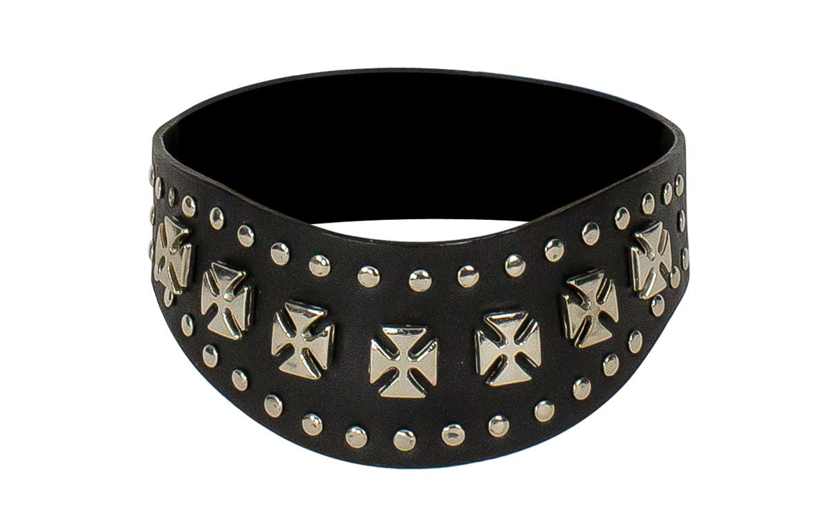 Necklace With Studs & Chopper Cross