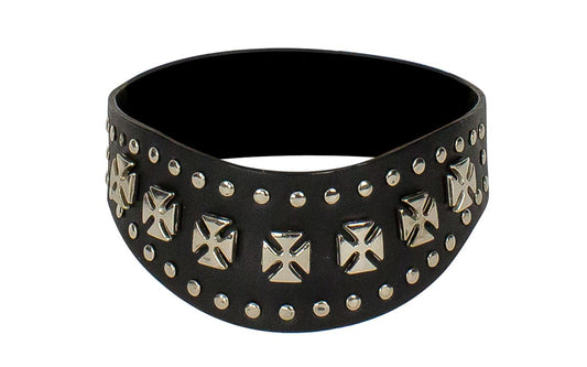 Necklace With Studs & Chopper Cross