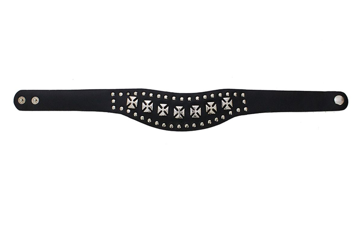 Necklace With Studs & Chopper Cross
