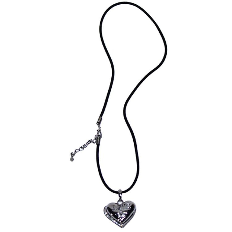Black Velvet Cord with Silver Heart