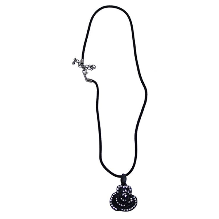 Black Rose Pendent with Gemstones