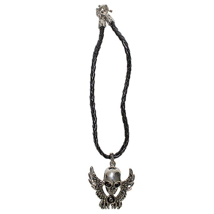 Pewter Flying Skull Pendent