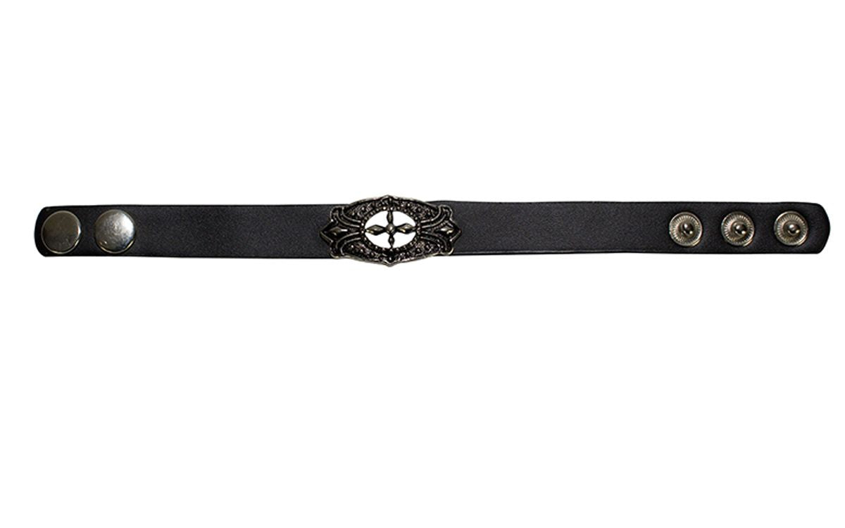 Black Wristband with Cross