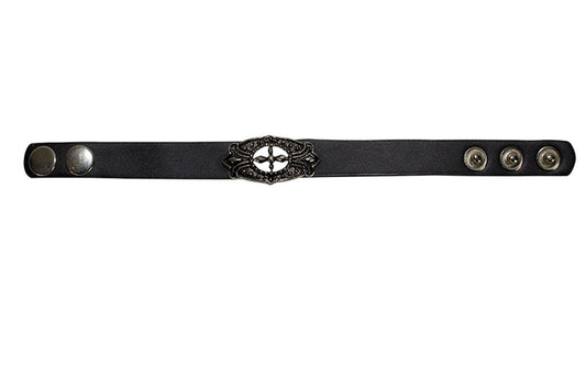 Black Wristband with Cross