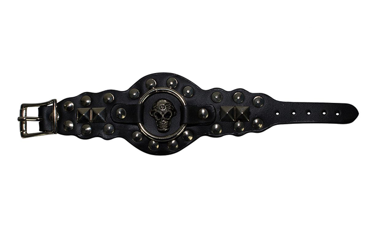 Wristband With Skulls & Studs