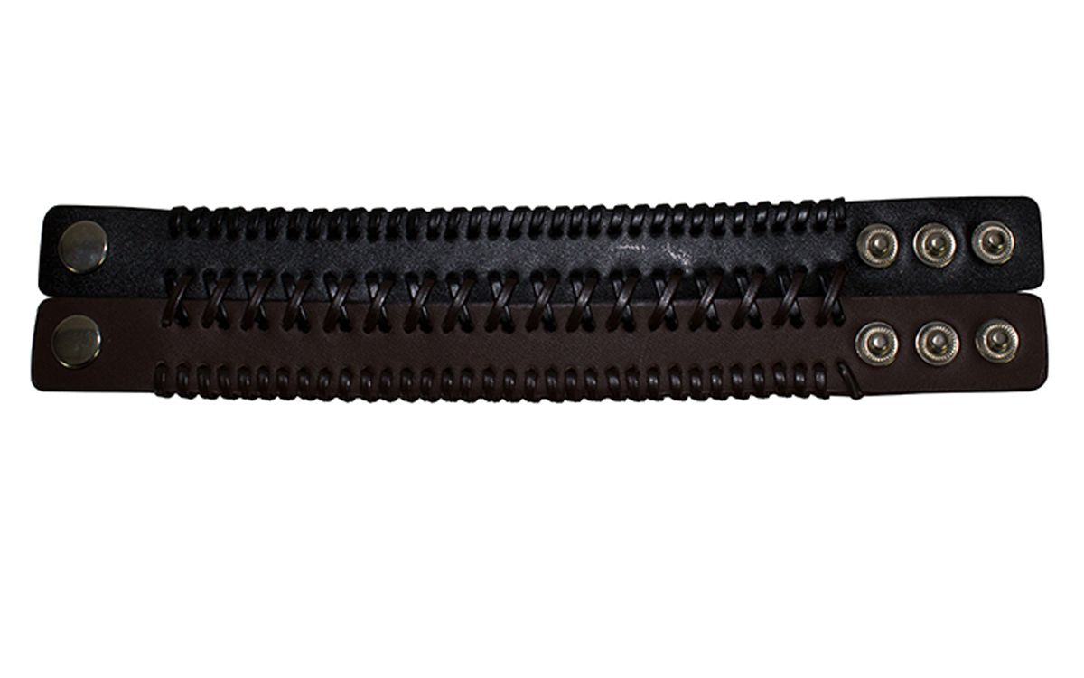 Brown and Black Leather Wristband