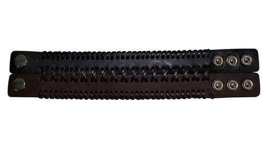 Brown and Black Leather Wristband