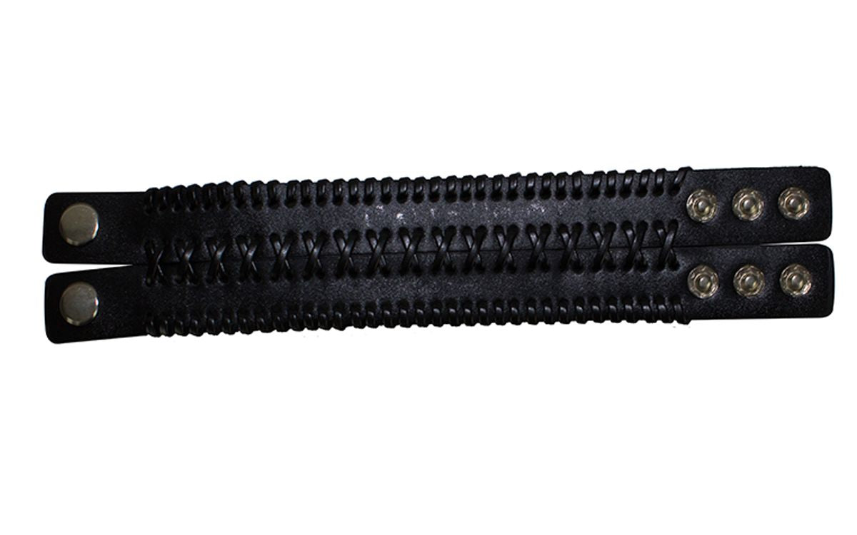 Leather Wristband with Braid