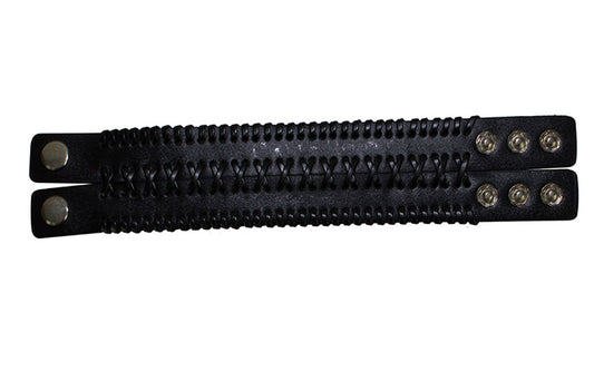 Leather Wristband with Braid