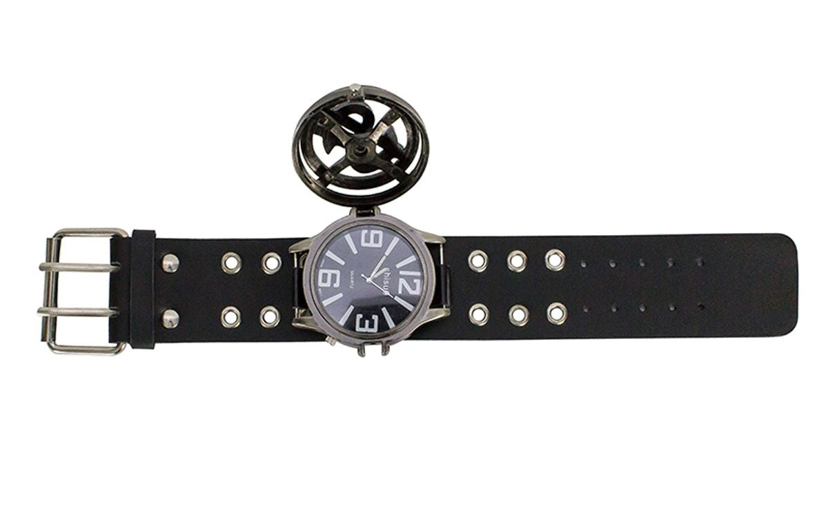 Black Leather Watchband