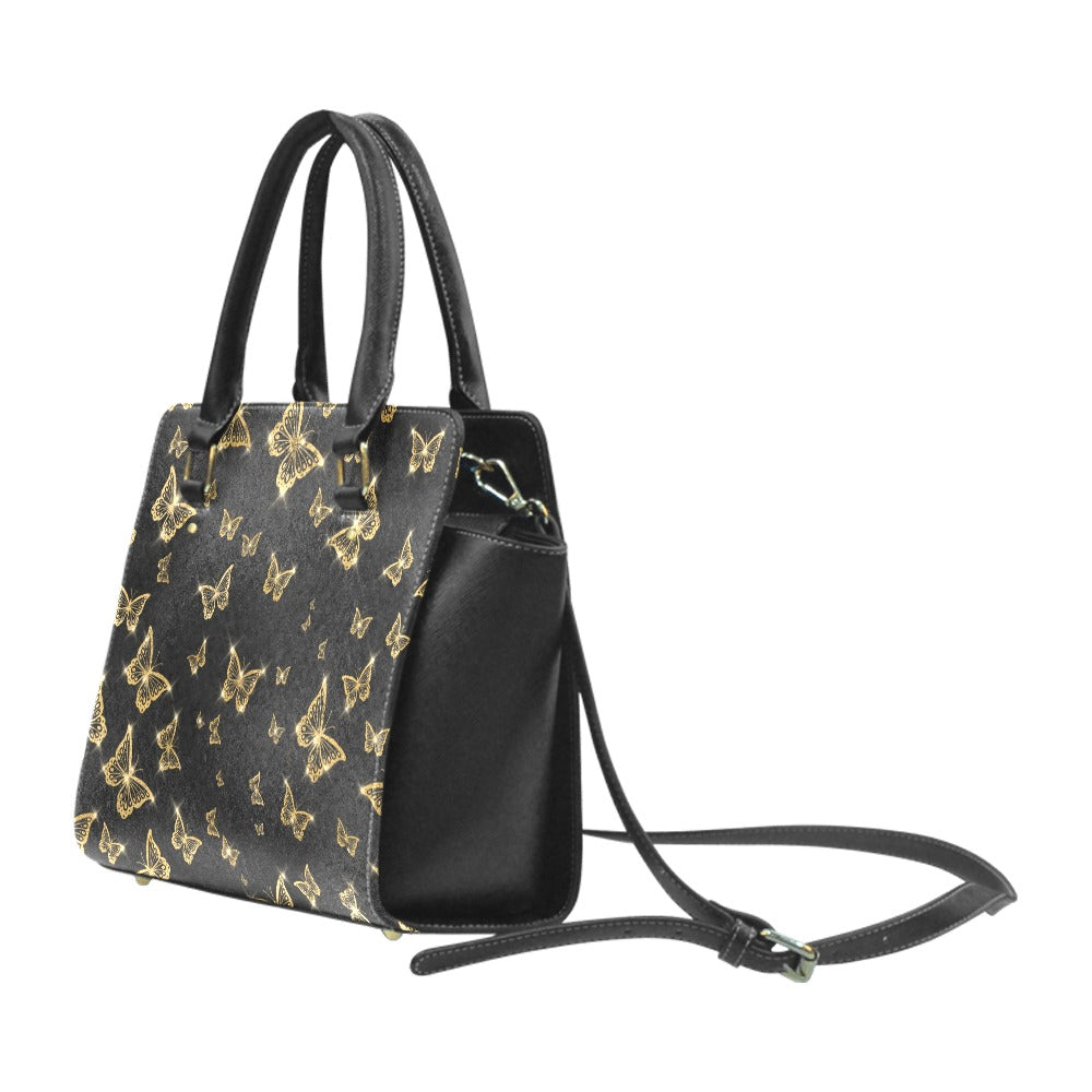 Gold Butterfly Classic Shoulder Handbag