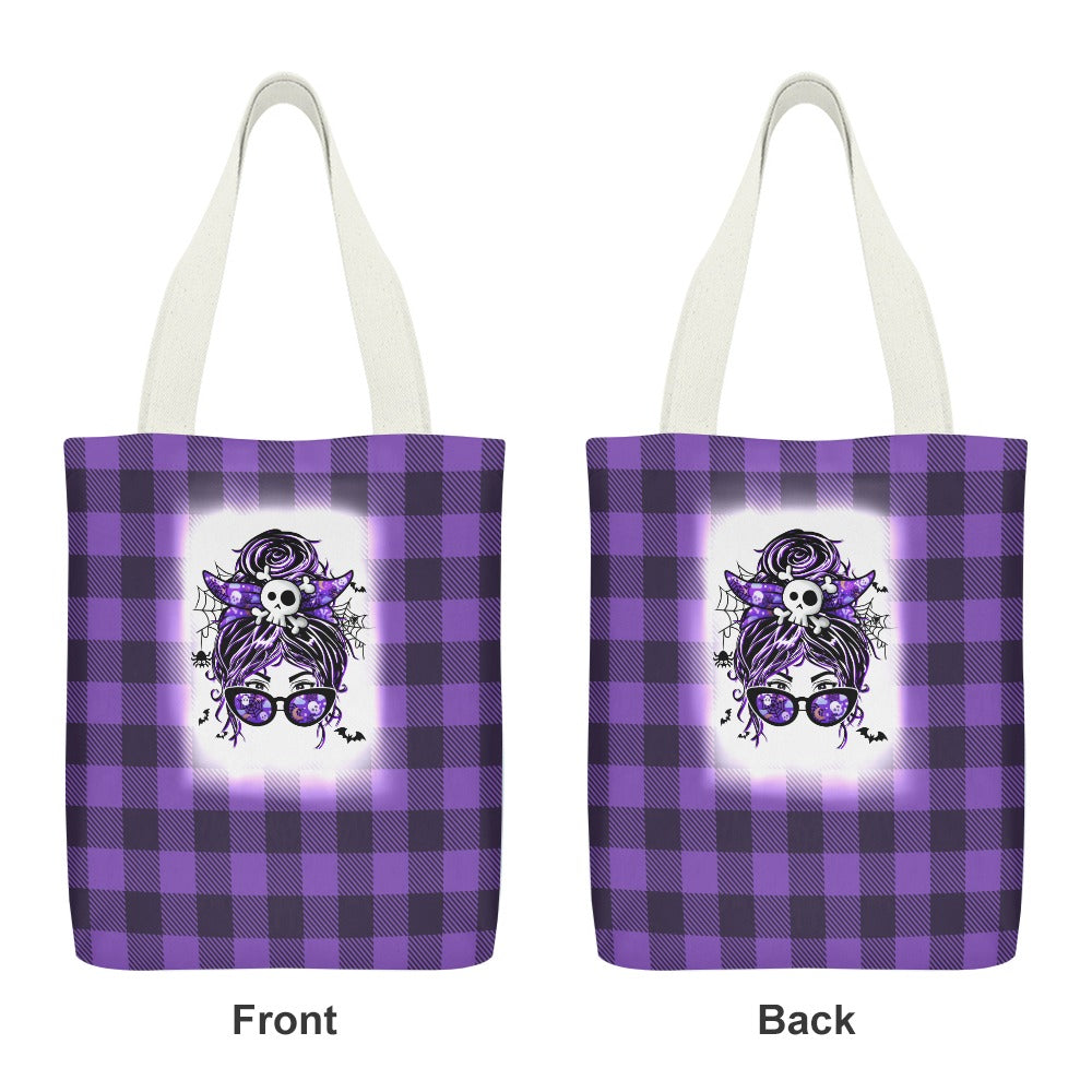 Witch Mom Canvas Tote Bag Inside pocket(double-sided design)