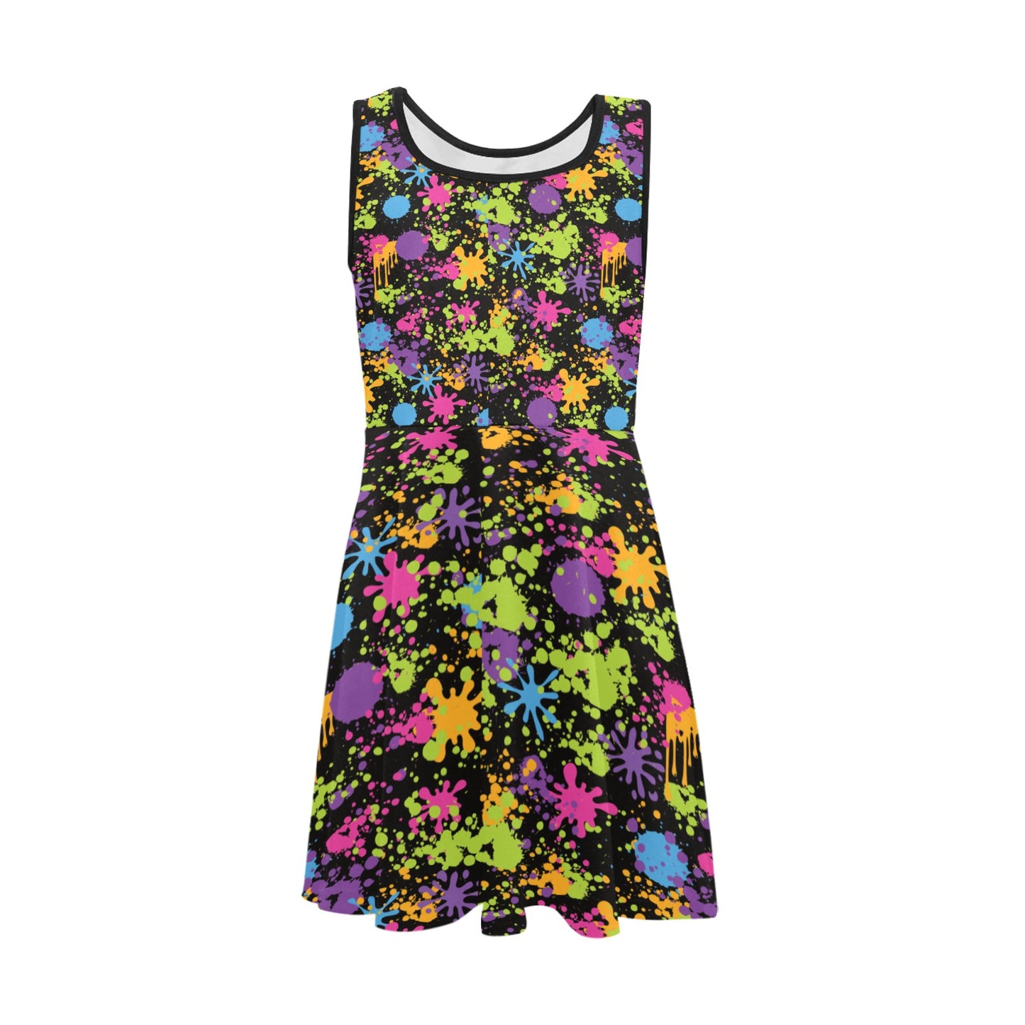 Paint Splats Sleeveless Sundress(ModelD56)