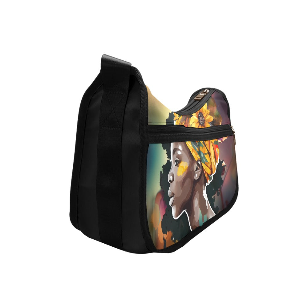 Floral African American Shoulder Bag