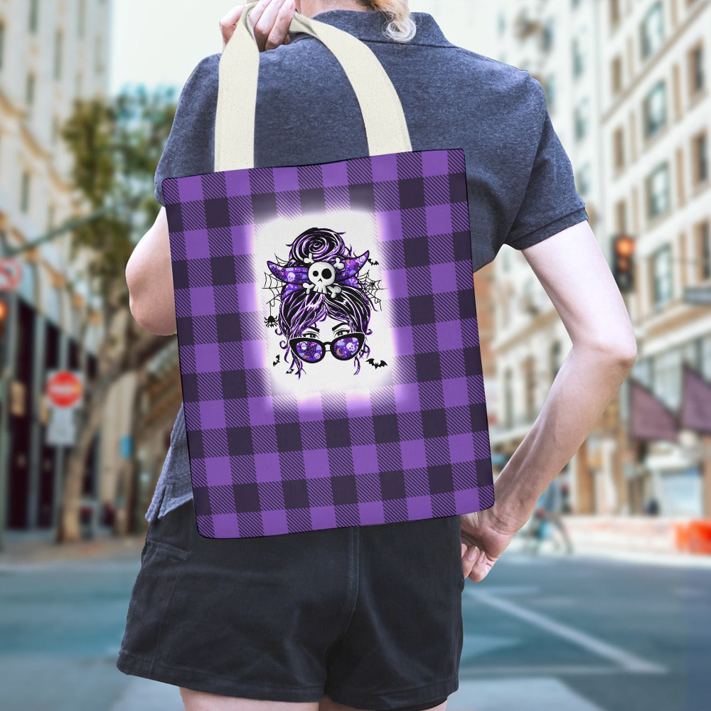 Witch Mom Canvas Tote Bag Inside pocket(double-sided design)
