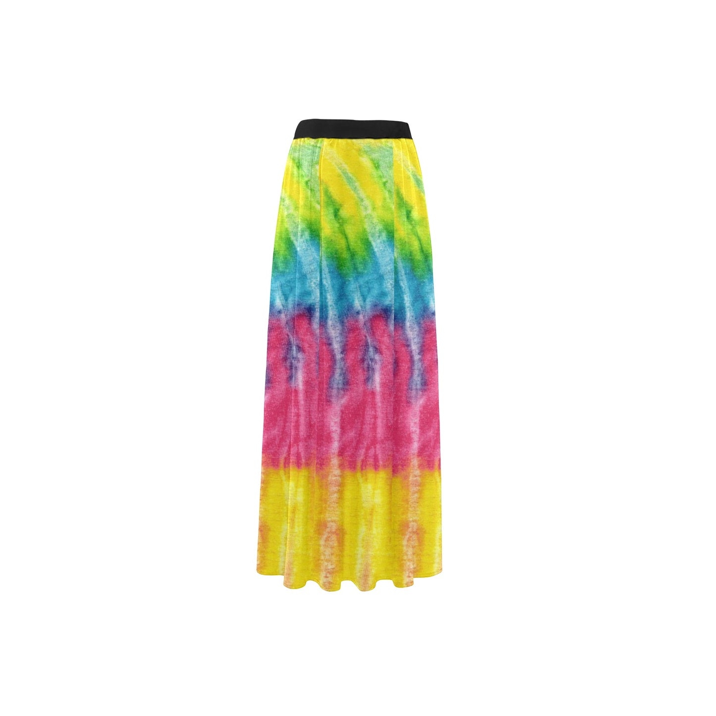 Bright Tie Dye High Slit Long Beach Skirt