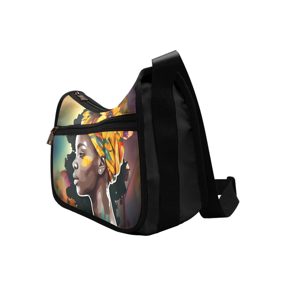 Floral African American Shoulder Bag