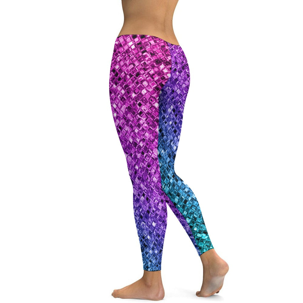 Ombre Glitter Soft Ladies Tight Yoga Pants