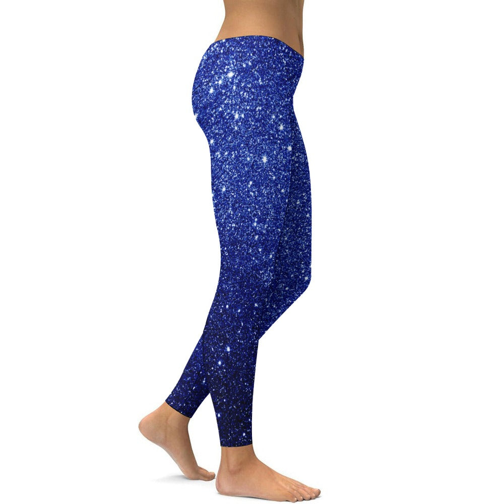 Sparkle Blue Soft Ladies Tight Yoga Pants