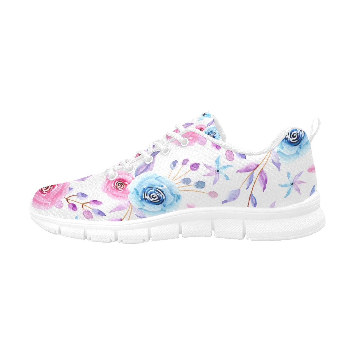 Women's Breathable Rose Floral Sneakers