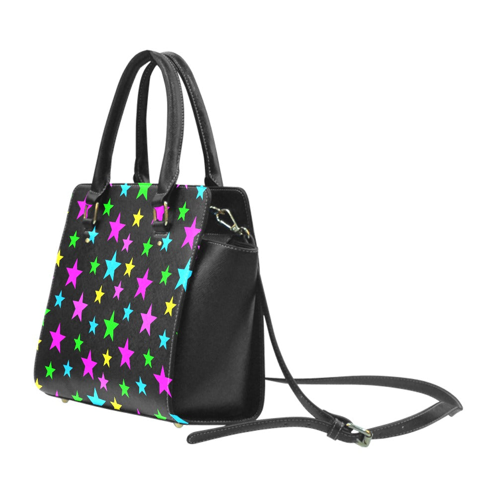 Neon Stars Classic Shoulder Handbag