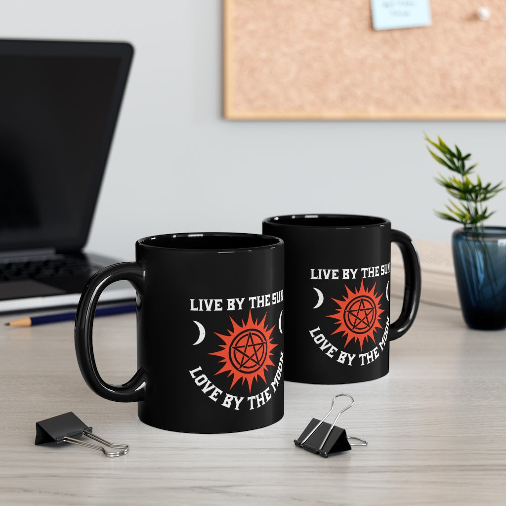 Live By The Sun Love By The Moon 11oz Black Mug