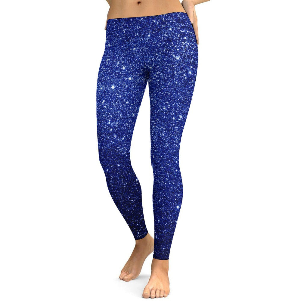Sparkle Blue Soft Ladies Tight Yoga Pants