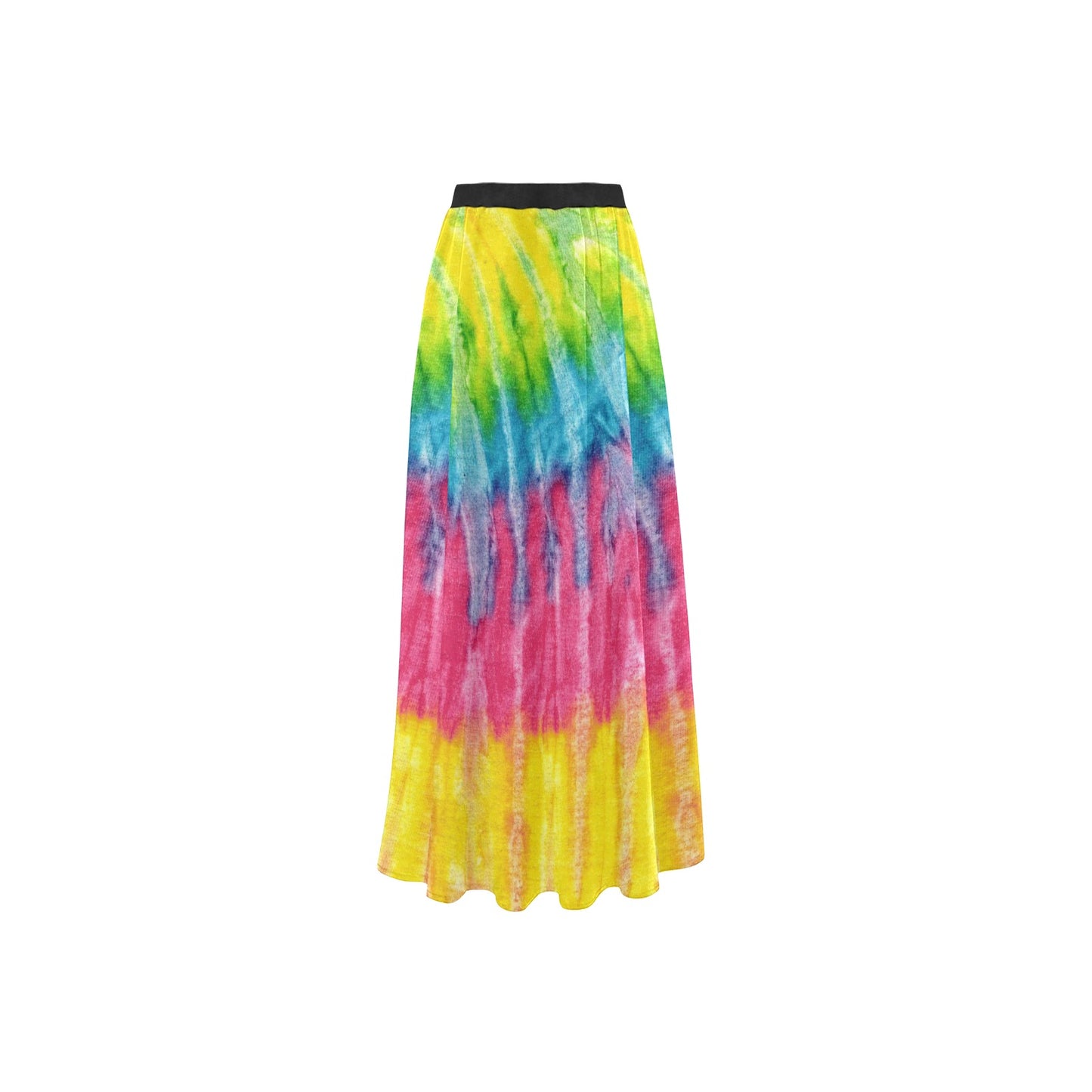 Bright Tie Dye High Slit Long Beach Skirt