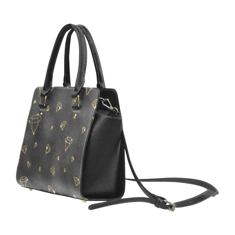 Gold Diamond Classic Shoulder Handbag