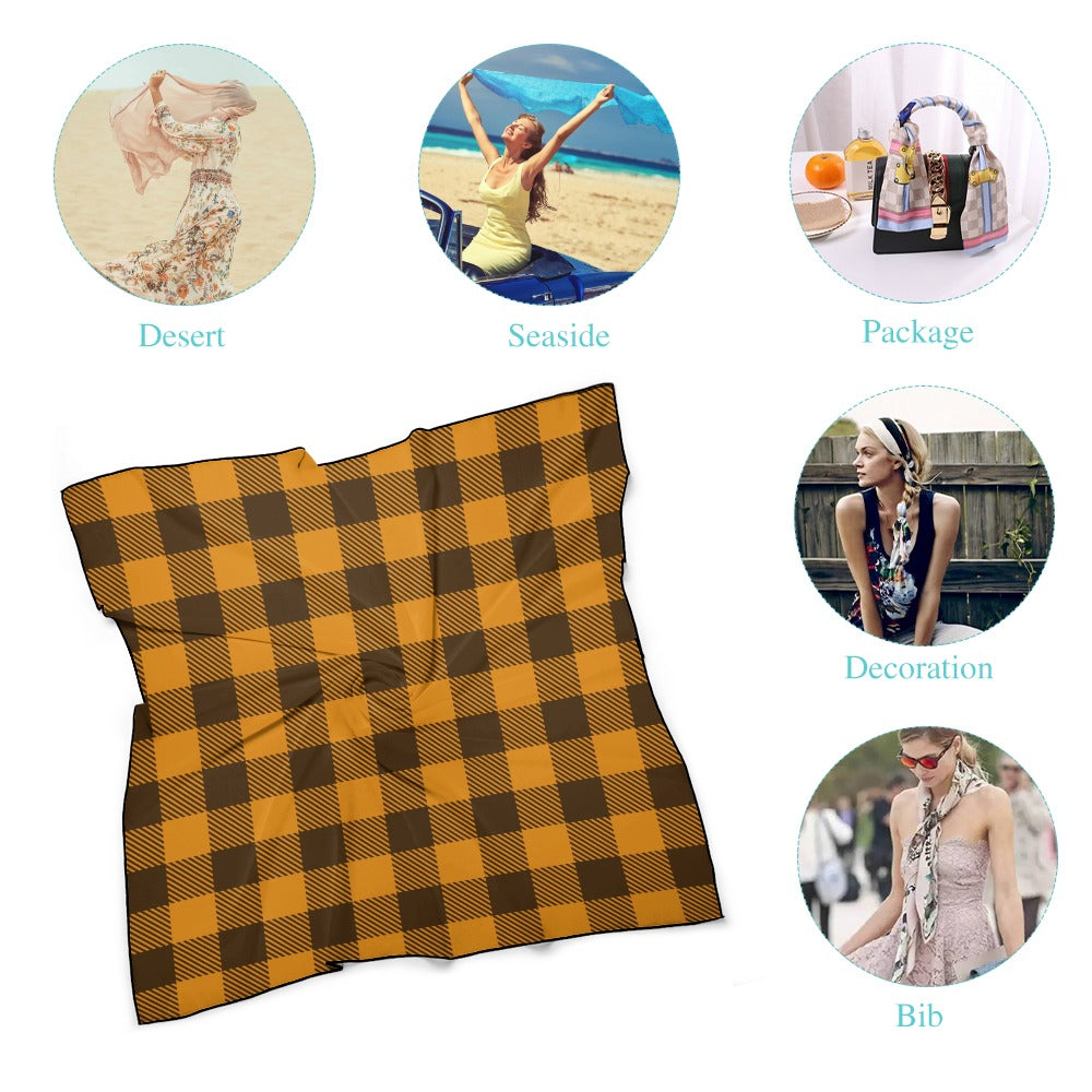 Buffalo Plaid Soft & Shiny Silk Scarves