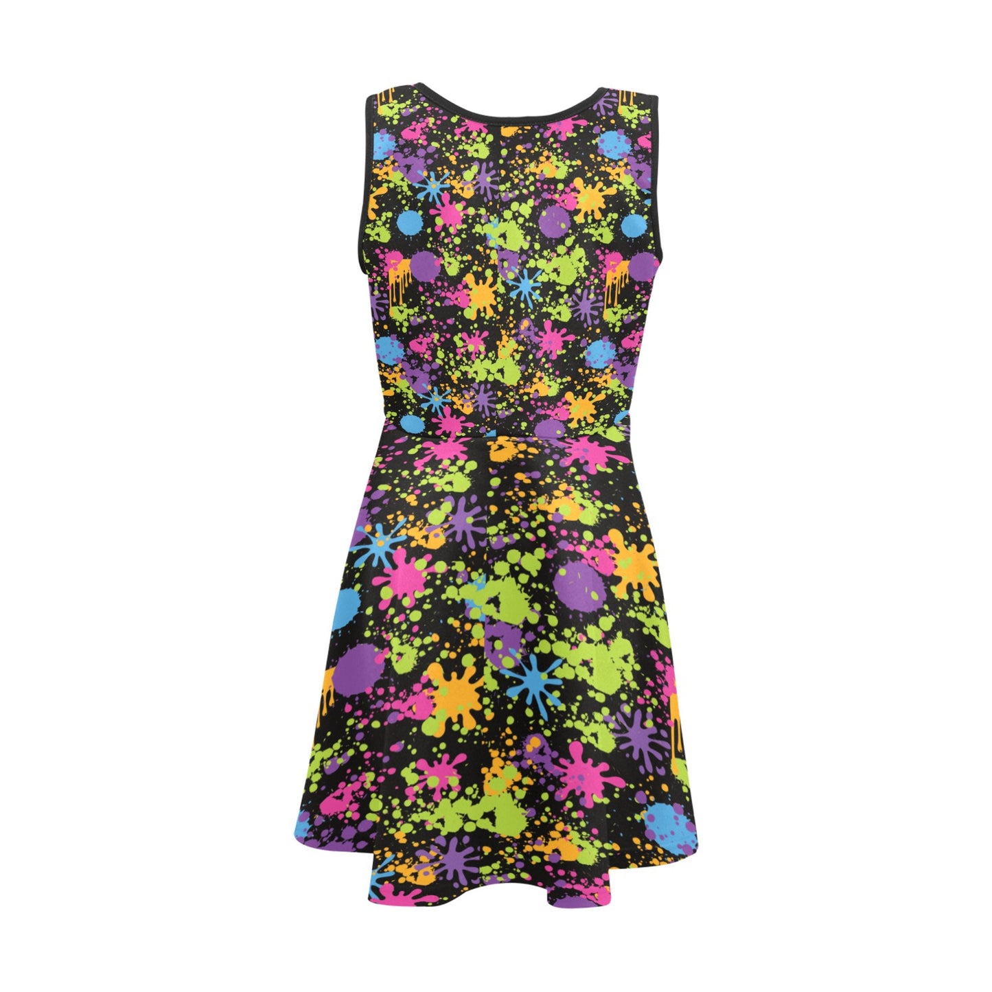 Paint Splats Sleeveless Sundress(ModelD56)