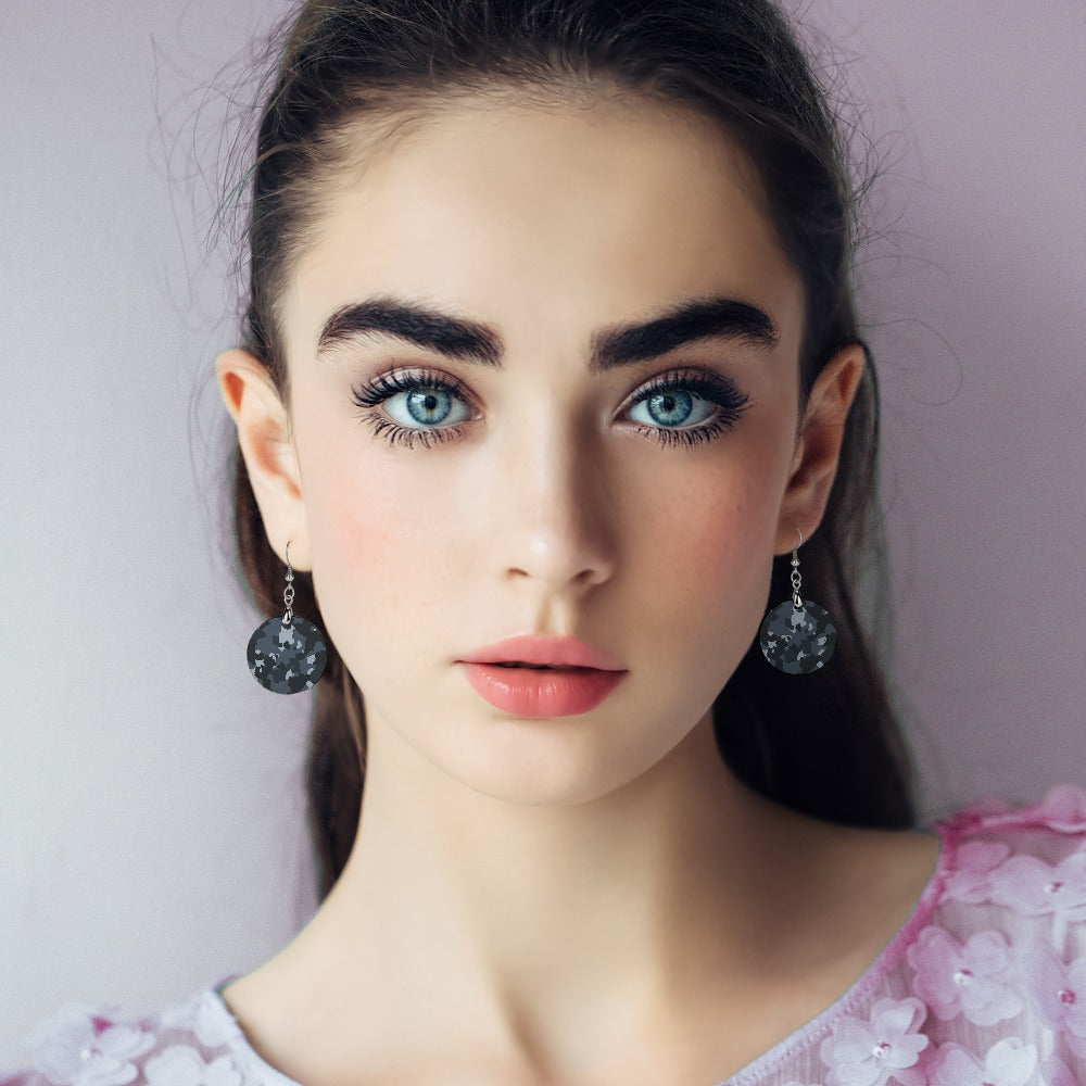 Wooden Camouflage Earrings